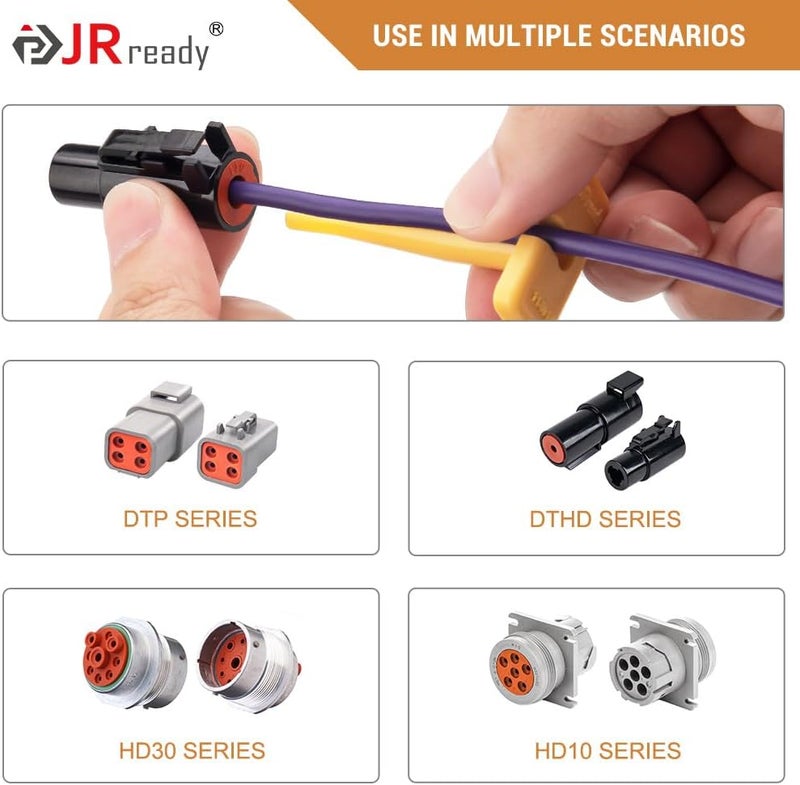 JRready ST5268-02 Deutsch Pin Removal Tool Kit,Size 12 Solid/Stamped Contacts 10-14AWG Pin Extractor Tool Set, 114010 Suitable for Deutsch DTP/DTHD/HDP20/HD30/DTHD Connector 2PCS - Image 4